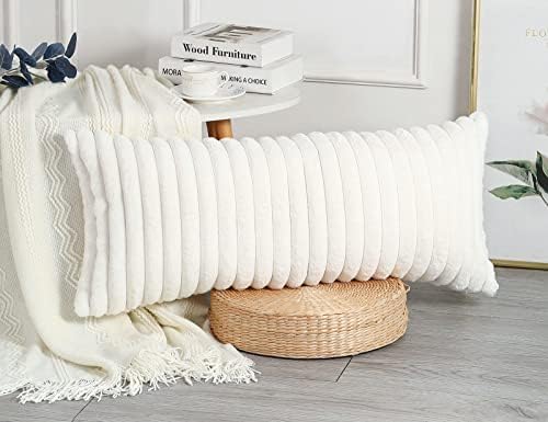 PANOD Faux Fur Decorative Lumbar Throw Pillow Covers 16 x 36, Plush Long Boho - Image 6