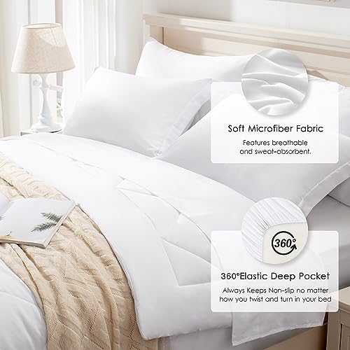 Love's cabin California King Comforter Set White, 7 Pieces California King Bed - Image 4