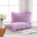 Merryword Lavender Purple Pillowcases King Size Ruffled Pillow Shams Set of 2 by Merryword