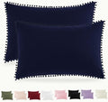 Pom Poms Pillow Shams Standard Size Set of 2, Soft Microfiber Shams Cover by HommxJF