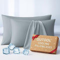 Luxury Cooling Pillowcases King Size 2 Pack, Q-Max>0.4 Cool Touch by QUTOOL