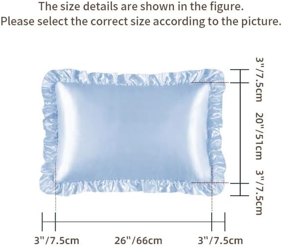 Light Blue Satin Ruffled Pillow Cases - Image 5