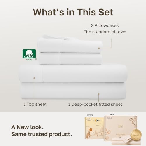 California Design Den Soft 100% Cotton Sateen Full Sized Bed Sheets Set - Image 3
