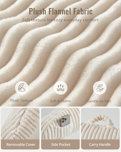 Blissful Diary Reading Pillow for Bed, Backrest Pillow, Cream White - Image 7
