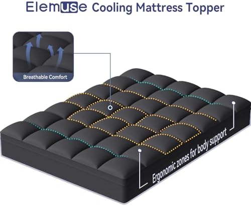 ELEMUSE RV Short Queen Black Mattress Topper, Pillow Top Mattress Pad - Image 4