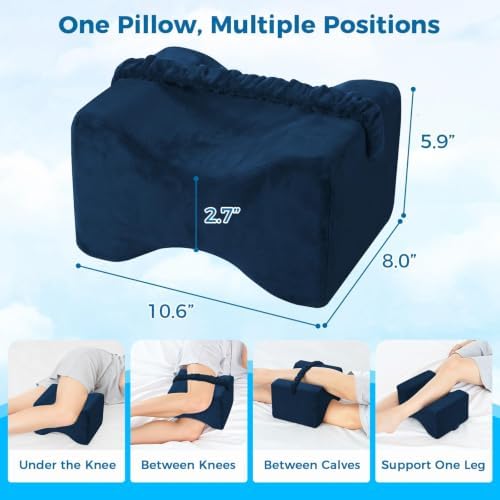 Knee Pillow for Side Sleepers, Memory Foam Leg Pillow - Image 5