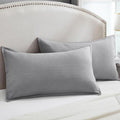 Stripe Quilted Pillowcases Set of 2, King Size Envelope Pillow Covers Soft by Uhamho