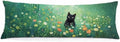 Floral Black Cat 20x54 Body Pillow Cover, Cats Lovers Lady Gifts, Cat Gifts by Unknown