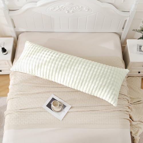 SOCHOW Decorative Body Pillow Cover 20x54 Inches, 1 Pack, Cream White - Image 2