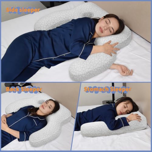 Dual-Hole Ear Piercing Pillow, 2 x 4 Cavities, Air-Layer Mesh - Image 5
