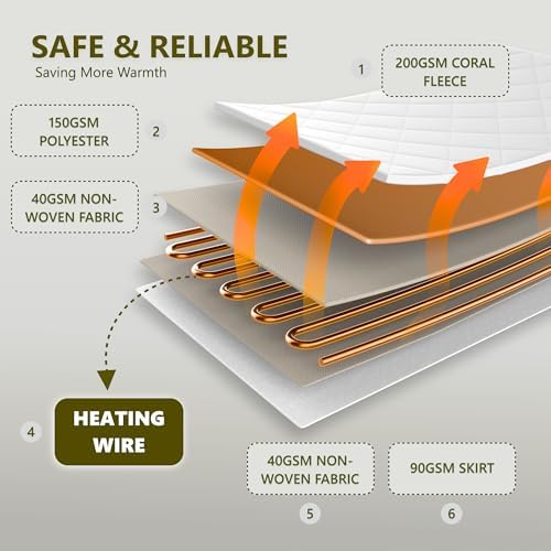 Heated Diamond Quilted Mattress Pad, Queen Size Dual Control, Soft Bed Warmer - Image 6