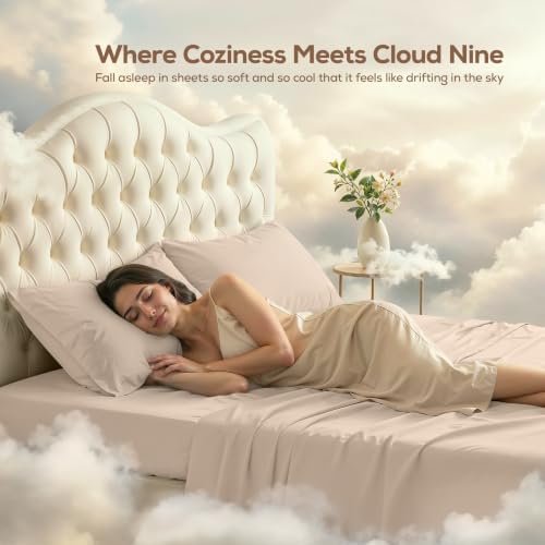 Queen Sheets Set, 4 Pieces 16" Deep Pocket Hotel Luxury Bed Sheets - Image 5
