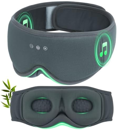 Bamboo Cotton Sleep Mask with Bluetooth, Zero Eye Pressure Sleep Headphones by BeMyLady
