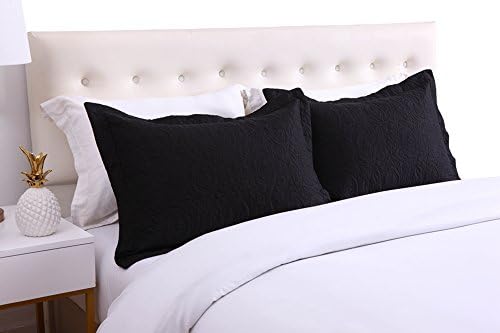 MarCielo 2-Piece Embroidered Pillow Shams, King Decorative Microfiber Pillow - Image 2