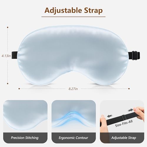 Sleep Mask Silk Eye Mask for Men Sleeping Mask, Adjustable Elastic Strap for - Image 6