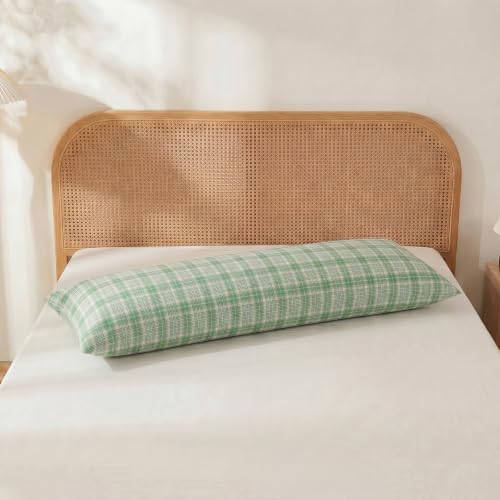 Merryword 100% Cotton Body Pillow Cover, 20 x 54, Washed Cotton Dusty Mint - Image 3