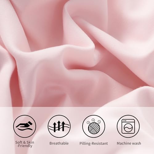 King Pillow Cases, 2 Pack, 20x40 in, Microfiber, Light Pink - Image 5