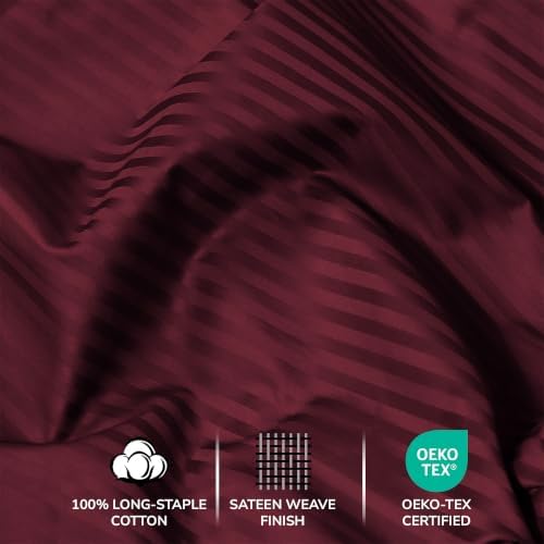 Feather & Stitch 100% Cotton Sateen 500 TC Split King Size Bed Sheet Set - Image 5