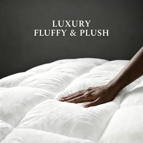 100% Cotton Mattress Topper Queen Size, Plush Pillow Top Mattress Topper - Image 4
