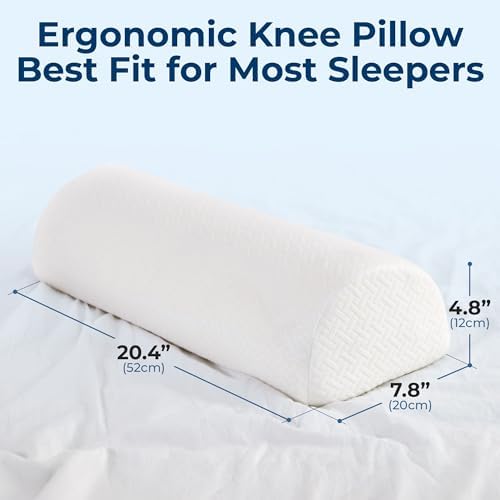 5 STARS UNITED Knee Pillow for Back Sleeping – Half Moon Bolster Pillow for Legs - Image 2