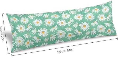 Green Daisy Body Pillow Cover Daisies Pillowcase - Image 2