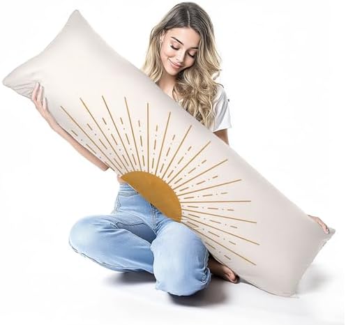 Boho Sun Sunset Sunrise 20x54 Body Pillow Cover Case, Mid Century Modern - Image 6