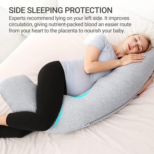 Momcozy J Shaped Pregnancy Pillow, Maternity Body Pillow - Image 3