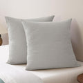 PHF Ultra Soft Waffle Weave Euro Shams 26" x 26", Light Grey, No Insert by PHF