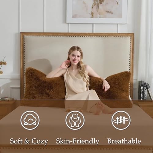 20x54 inch Luxury Fluffy Body Pillow Cover, Shaggy Furry Body Pillowcase - Image 4