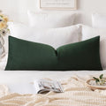 MIULEE 14x36 Inch Lumbar Long Velvet Throw Pillow Cover Set of 1 Army Green by MIULEE