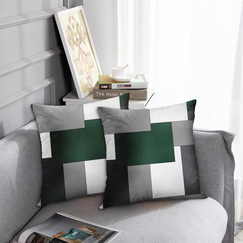 Emvency Throw Pillow Covers Set of 2, 18 x 18 Inch, Dark Green - Image 2