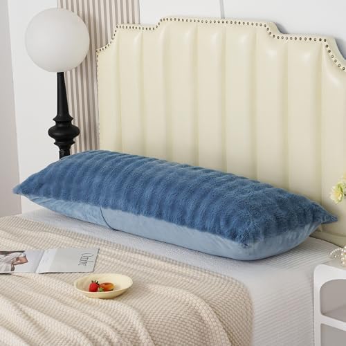 Fluffy Faux Fur Body Pillowcase, Luxury Bubble Waffle Carved Plush Long Size - Image 5