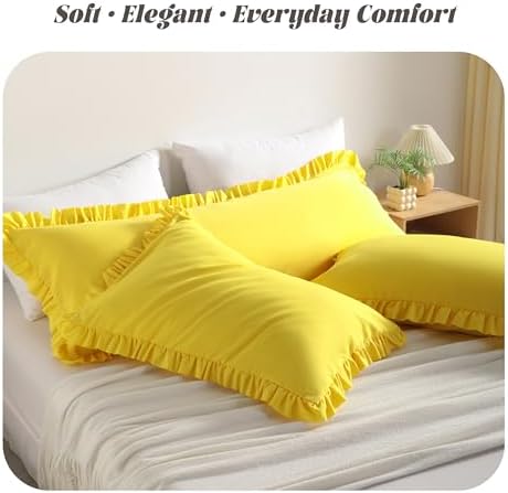 BEDSUM Queen Ruffled Pillow Shams - Image 2