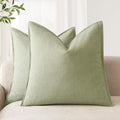 Foindtower Linen Solid Decorative Throw Pillow Cover 18x18 Inch Light Green by Foindtower