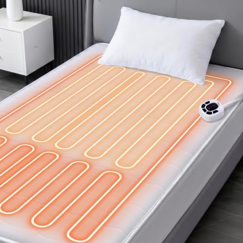 Multi-Zone Heated Mattress Pad Full, Quilted Surface, Preheat & Memory by reaks