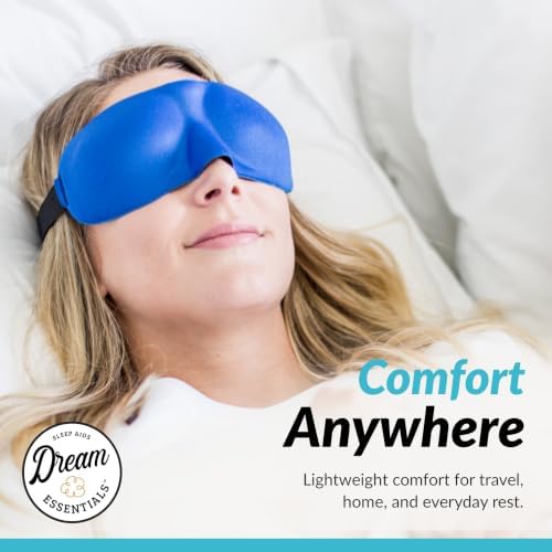 Dream Essentials Sweet Dreams Contoured Sleep Mask Kit, Royal Blue Eye Mask - Image 3