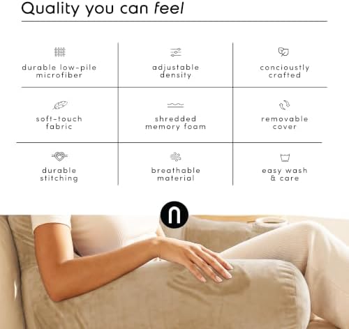 Nestl Reading Pillow for Bed, Back Pillow for Sitting Up in Bed - Image 6
