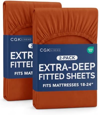 CGK Linens 2 Pack Extra Deep Twin XL Fitted Sheets by CGKUnlimited