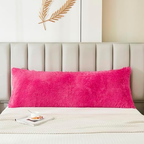 JAUXIO Faux Fur Fluffy Body Pillow Cover Luxury Shaggy Plush Decorative Solid - Image 2