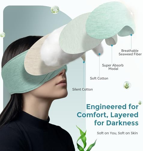 LC-dolida Sleep Masks with Bluetooth Headphones, Soft Seaweed Fiber Cotton - Image 3