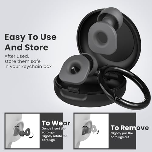 2 Pairs of Earplugs for Sleeping, Reusable Hearing Protection Ear Plugs - Image 3