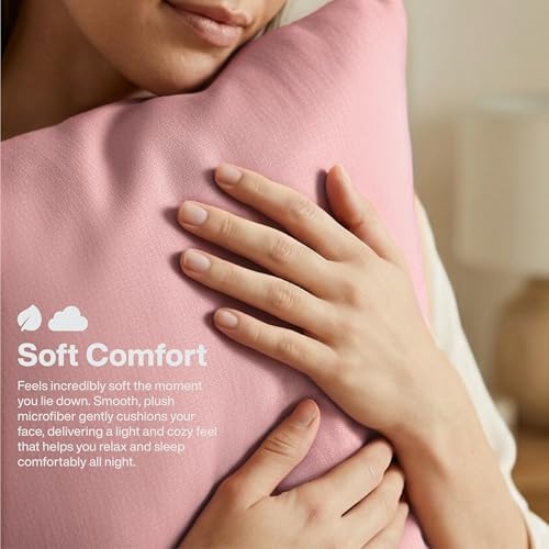 QUEENSBAY Standard Pillow Cases Set of 2, Microfiber Cooling Pillowcases - Image 6