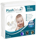 PlushDeluxe Waterproof Crib Mattress Protector, Terry Cotton by PlushDeluxe