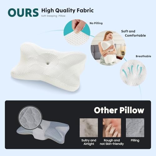 Sweetcrispy Cervical Pillow for Neck Pain Relief, Cooling Memory Foam - Image 2