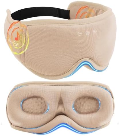 Sleep Mask with Headphones Bluetooth 5.4, LC-dolida Soft Bamboo Cotton Wireless by LC-dolida