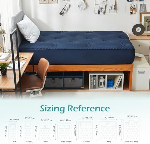 Hansleep Twin Memory Foam Mattress Topper, Soft Pillow Top Mattress Pad - Image 6