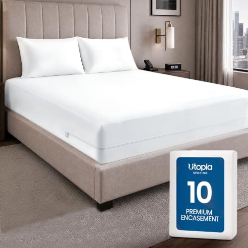 Bulk 10-Pack Queen Size Hotel Mattress Encasement 100% Waterproof by UTOPIABEDDING
