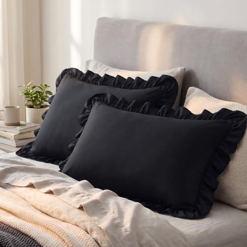 Bedsure Ruffle Pillow Cases Queen Size Set of 2 by BEDSURE