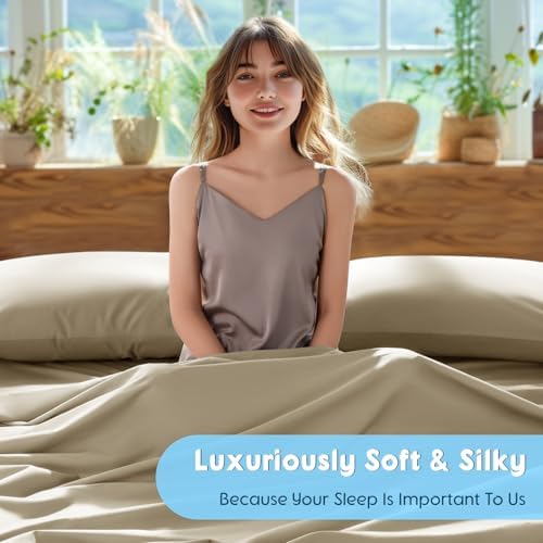 SONORO KATE 1000 Series 100% Egyptian Cotton Queen Sheets, Extra Deep Pocket - Image 5