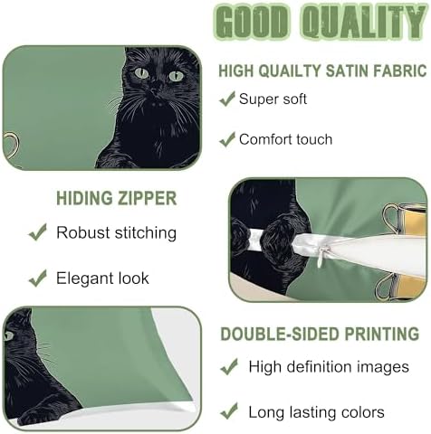 Satin Body Pillowcase Black Cat - Image 4